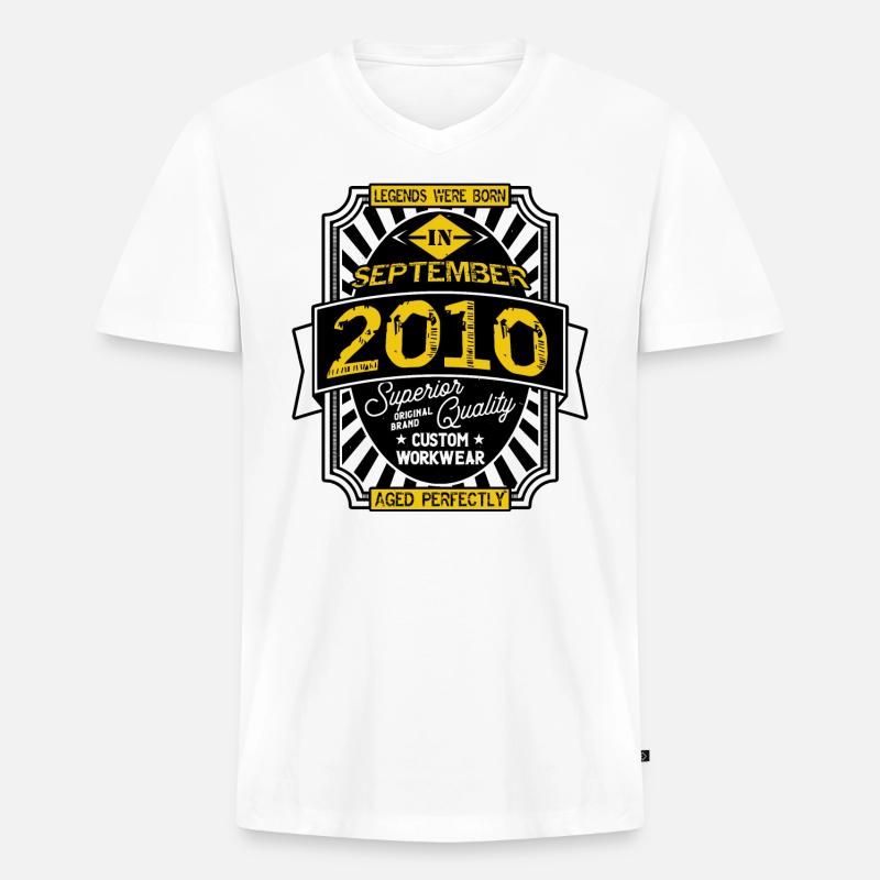 SEPTEMBER 2010 - Männer Premium Bio T-Shirt mit V-Ausschnitt - Weiß