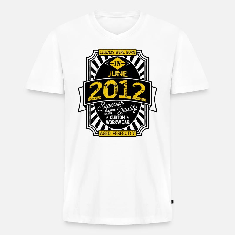 2012 JUNI - Männer Premium Bio T-Shirt mit V-Ausschnitt - Weiß