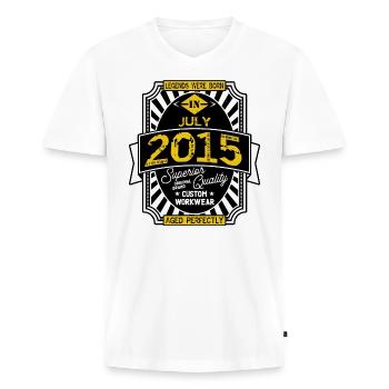 2015 JULY - Men's Premium Organic T-shirt with V-neck - white - Front - Nico (187cm)