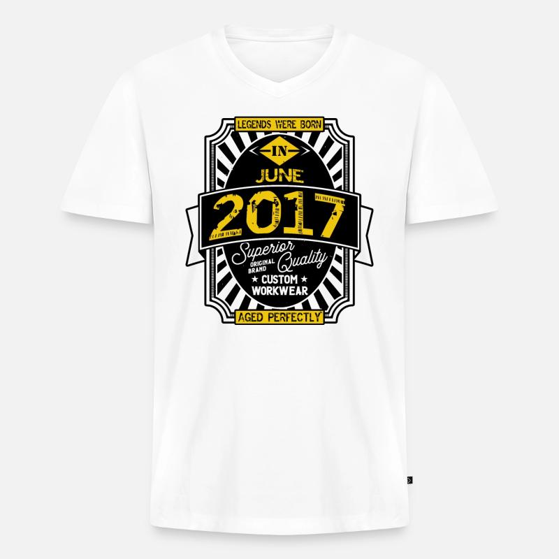 2017 JUNI - Männer Premium Bio T-Shirt mit V-Ausschnitt - Weiß