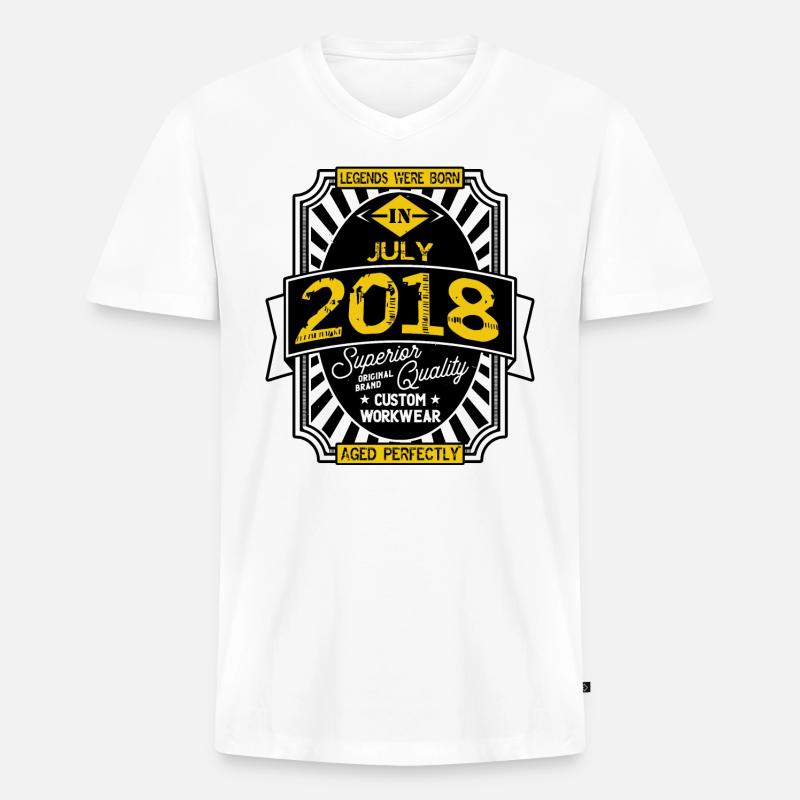2018 JULI - Männer Premium Bio T-Shirt mit V-Ausschnitt - Weiß