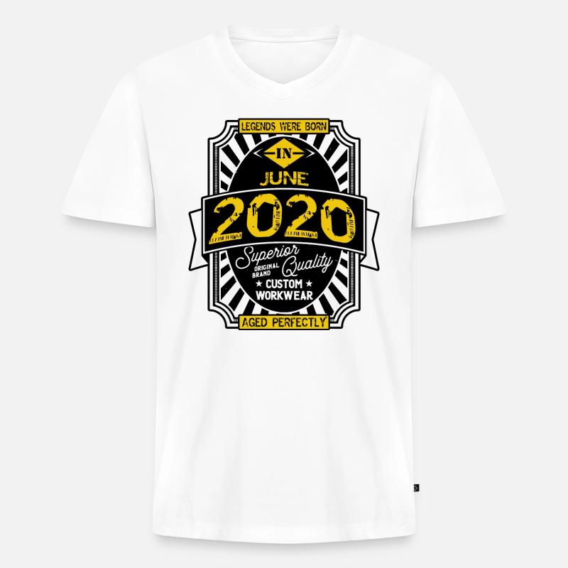 2020 JUNI - Männer Premium Bio T-Shirt mit V-Ausschnitt - Weiß