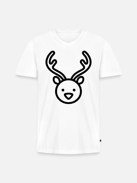Christmas Reindeer - Men's Premium Organic T-shirt with V-neck - white
