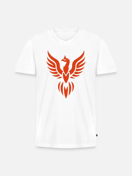 Phönix - Männer Premium Bio T-Shirt mit V-Ausschnitt - Weiß