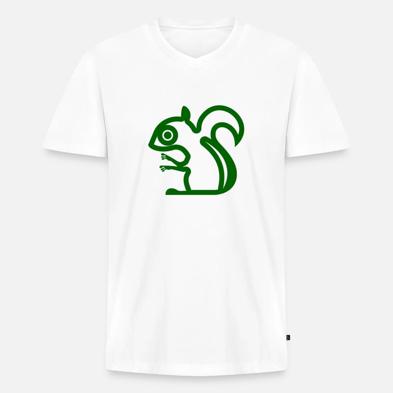Eichhörnchen - Männer Premium Bio T-Shirt mit V-Ausschnitt - Weiß