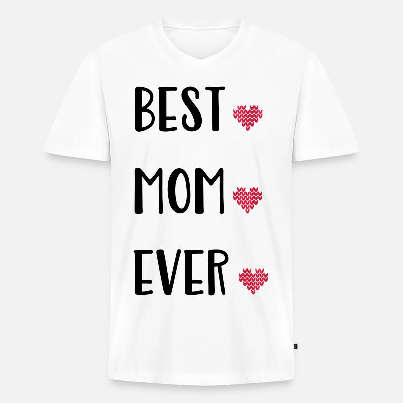 Mutter - Männer Premium Bio T-Shirt mit V-Ausschnitt - Weiß