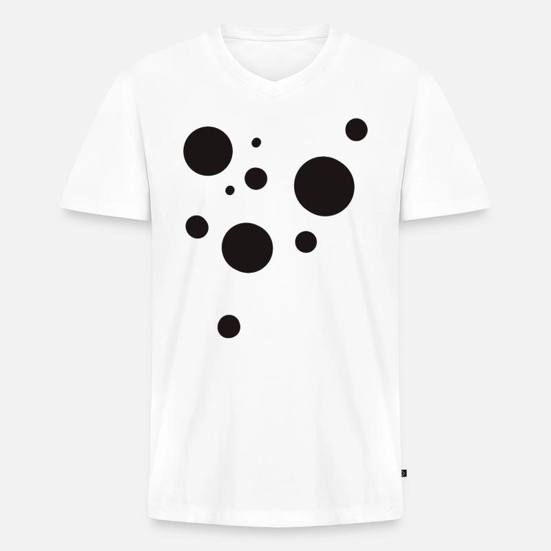 Dots - Männer Premium Bio T-Shirt mit V-Ausschnitt - Weiß