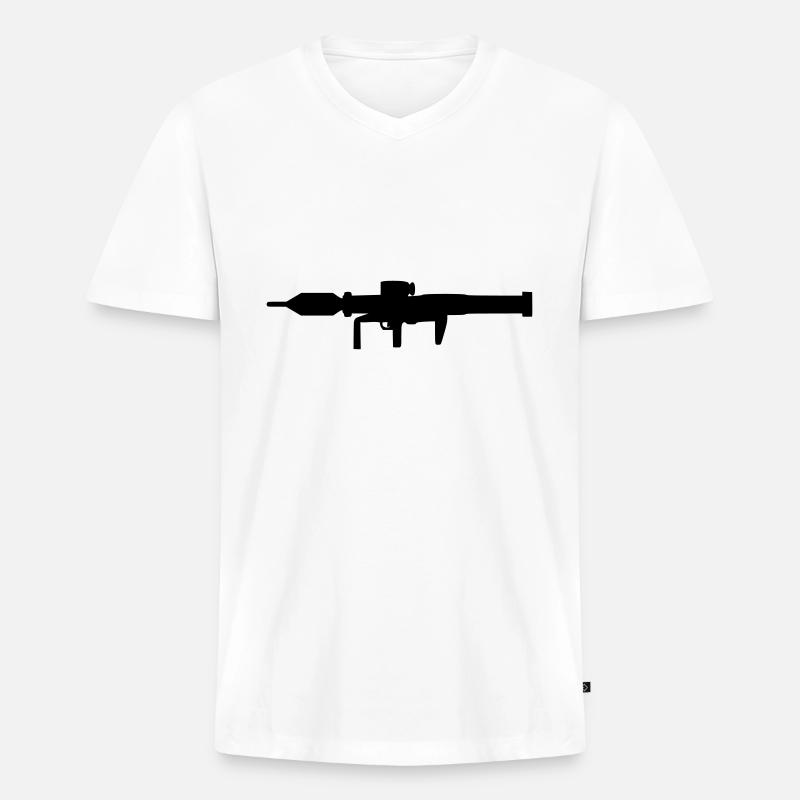 Panzerfaust 3 - Männer Premium Bio T-Shirt mit V-Ausschnitt - Weiß