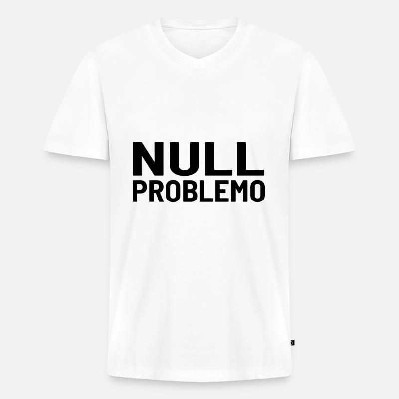Zero problem, no problem - Men's Premium Organic T-shirt with V-neck - white