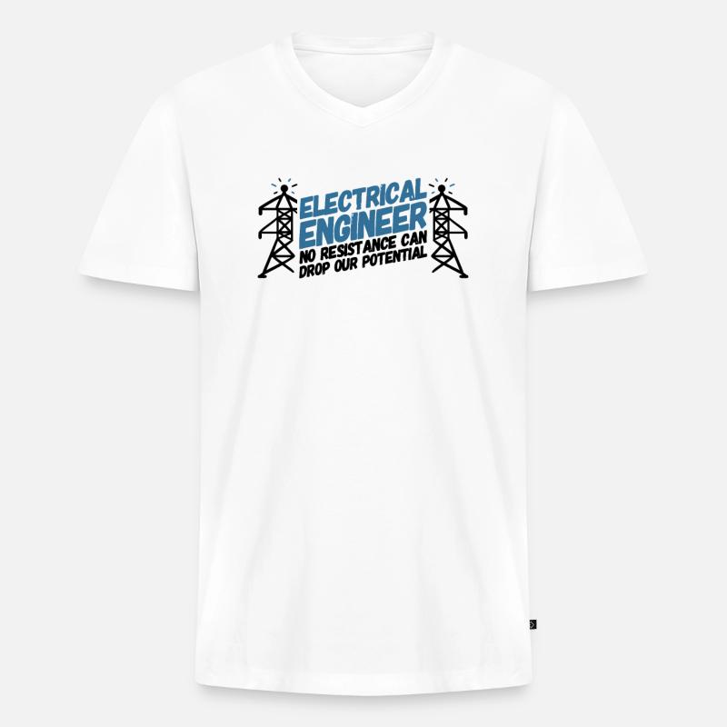 ELECTRICAL ENGINEER: Electrical Engineer Potential - Men's Premium Organic T-shirt with V-neck - white