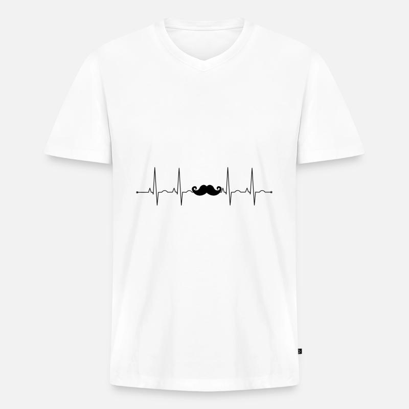bart liebhaber - Männer Premium Bio T-Shirt mit V-Ausschnitt - Weiß