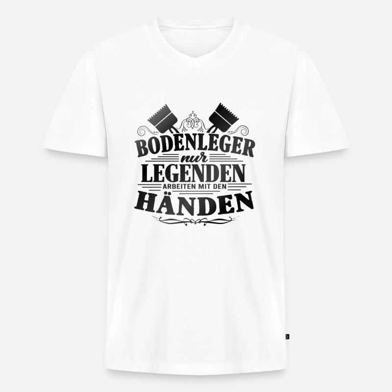 Bodenleger Geschenkideen - Männer Premium Bio T-Shirt mit V-Ausschnitt - Weiß