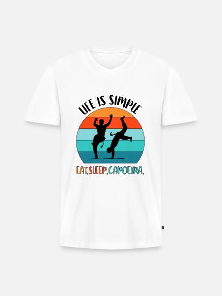 Capoeira - Männer Premium Bio T-Shirt mit V-Ausschnitt - Weiß