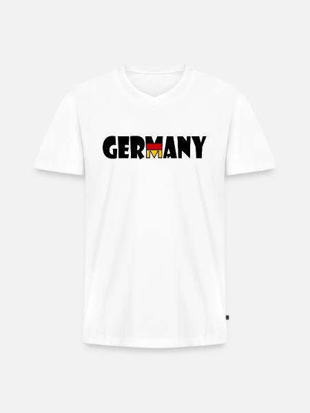 Germany - Germany - Men's Premium Organic T-shirt with V-neck - white