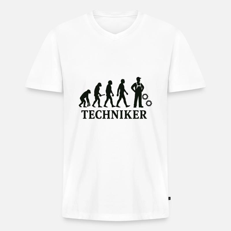 Techniker Entwicklung als Symbolbild - Männer Premium Bio T-Shirt mit V-Ausschnitt - Weiß