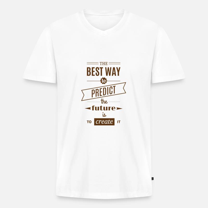Zukunft - Männer Premium Bio T-Shirt mit V-Ausschnitt - Weiß