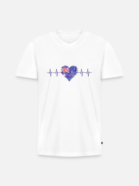 Australia, Down Under - Männer Premium Bio T-Shirt mit V-Ausschnitt - Weiß