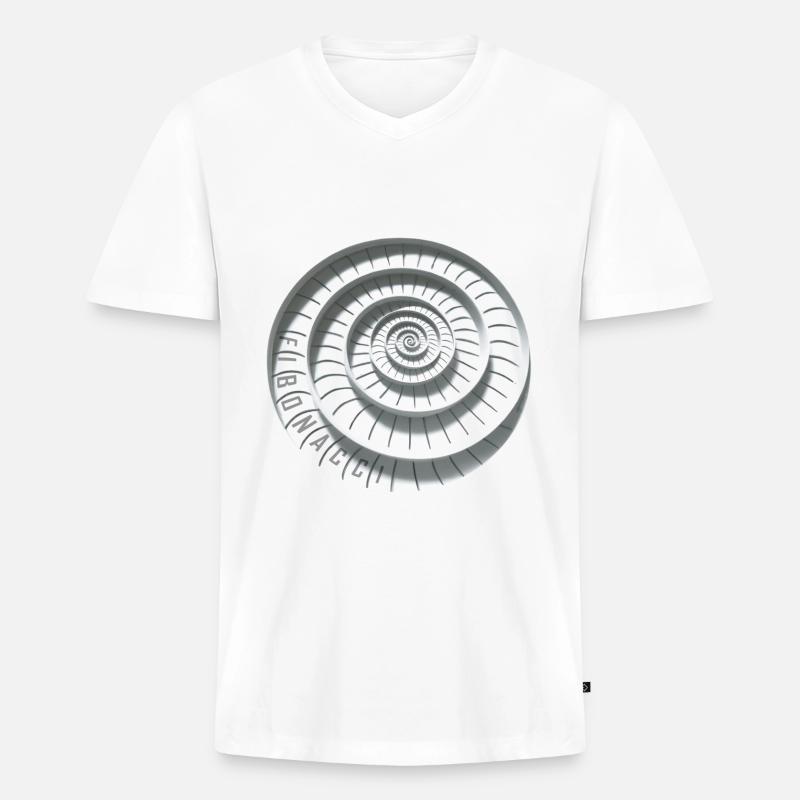 fibonacci abstrakt - Männer Premium Bio T-Shirt mit V-Ausschnitt - Weiß