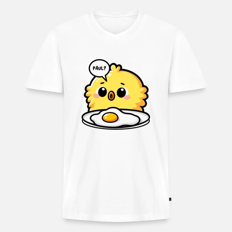 Eier Spiegelei Oster Meme - Männer Premium Bio T-Shirt mit V-Ausschnitt - Weiß