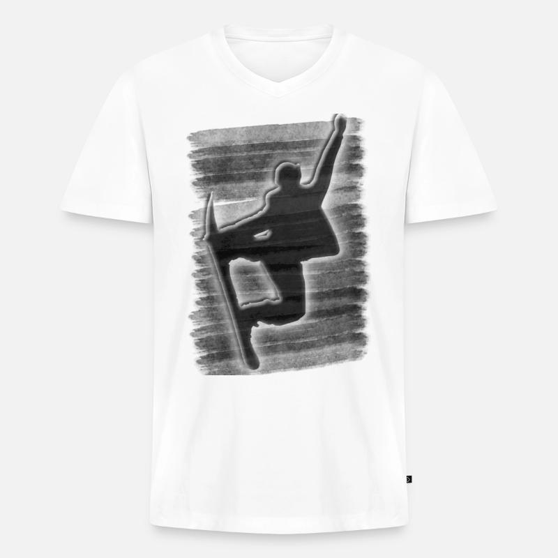 Snowboarder - Männer Premium Bio T-Shirt mit V-Ausschnitt - Weiß