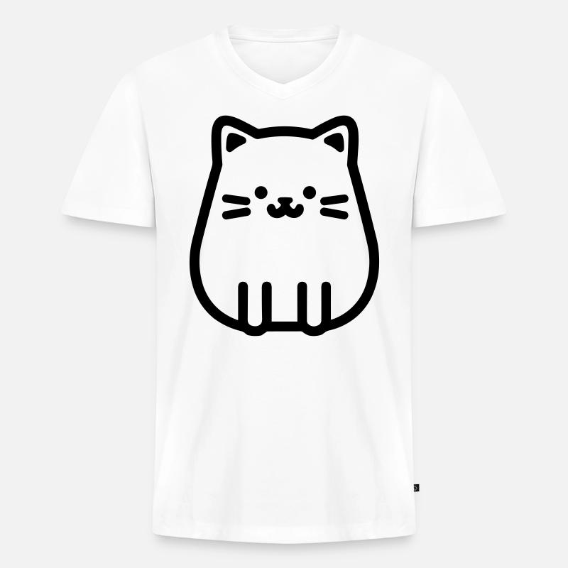 Kätzchen - Männer Premium Bio T-Shirt mit V-Ausschnitt - Weiß