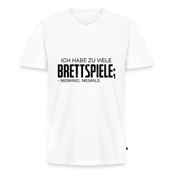Brettspiele Brettspiel Spieleabend - Männer Premium Bio T-Shirt mit V-Ausschnitt - Weiß - Vorne - Nico (187cm)