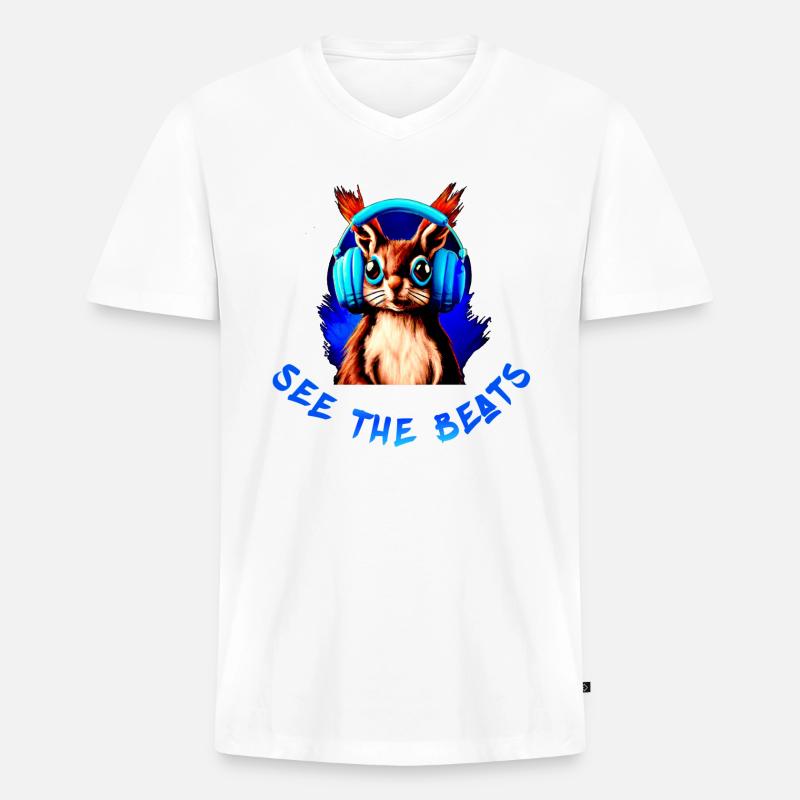 Squirrel / Eichhörnchen / Chipmunks - Männer Premium Bio T-Shirt mit V-Ausschnitt - Weiß