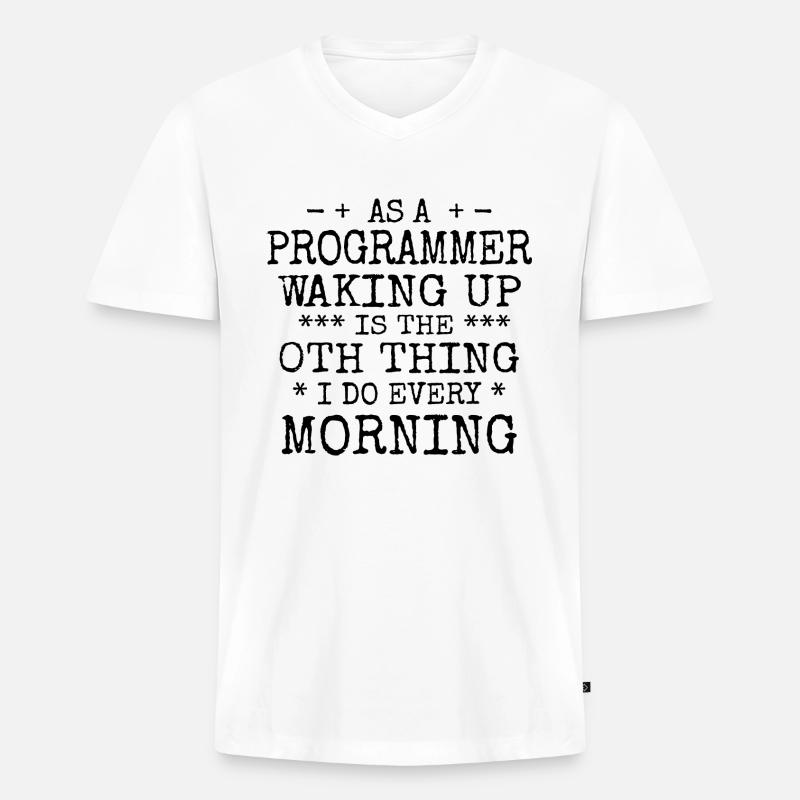 Software Ingenieur Informatiker Programmierer - Männer Premium Bio T-Shirt mit V-Ausschnitt - Weiß