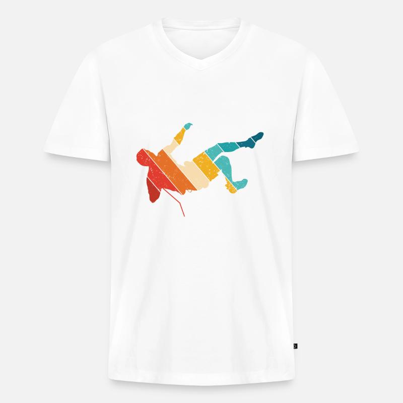 Klettern Bouldern - Männer Premium Bio T-Shirt mit V-Ausschnitt - Weiß