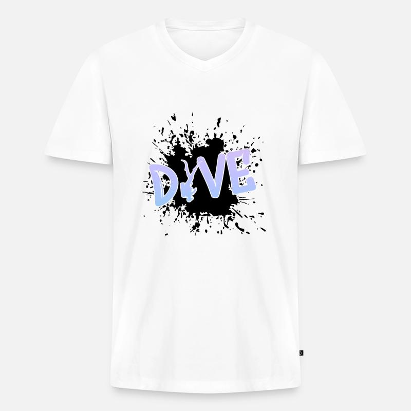 dive - Männer Premium Bio T-Shirt mit V-Ausschnitt - Weiß