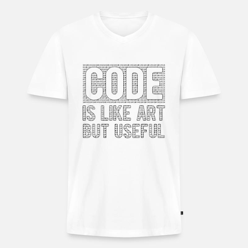 Software Ingenieur Informatiker Programmierer - Männer Premium Bio T-Shirt mit V-Ausschnitt - Weiß