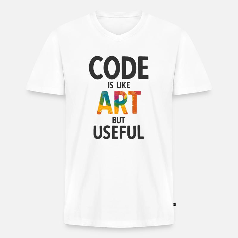 Software Ingenieur Informatiker Programmierer - Männer Premium Bio T-Shirt mit V-Ausschnitt - Weiß