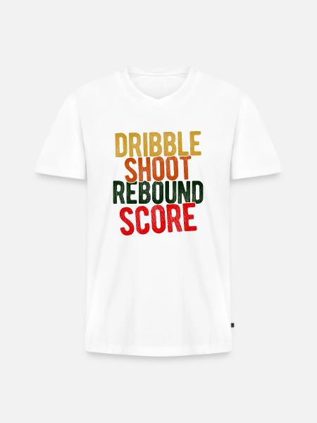 Basketball - Männer Premium Bio T-Shirt mit V-Ausschnitt - Weiß