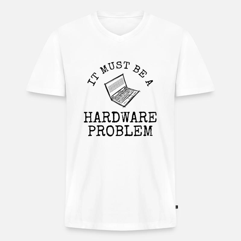 Software Ingenieur Informatiker Programmierer - Männer Premium Bio T-Shirt mit V-Ausschnitt - Weiß