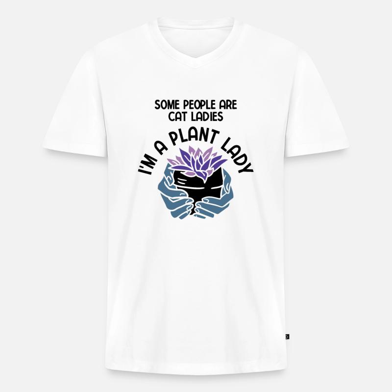 Landschaftsgärtner Hobbygärtner Gärtner - Männer Premium Bio T-Shirt mit V-Ausschnitt - Weiß