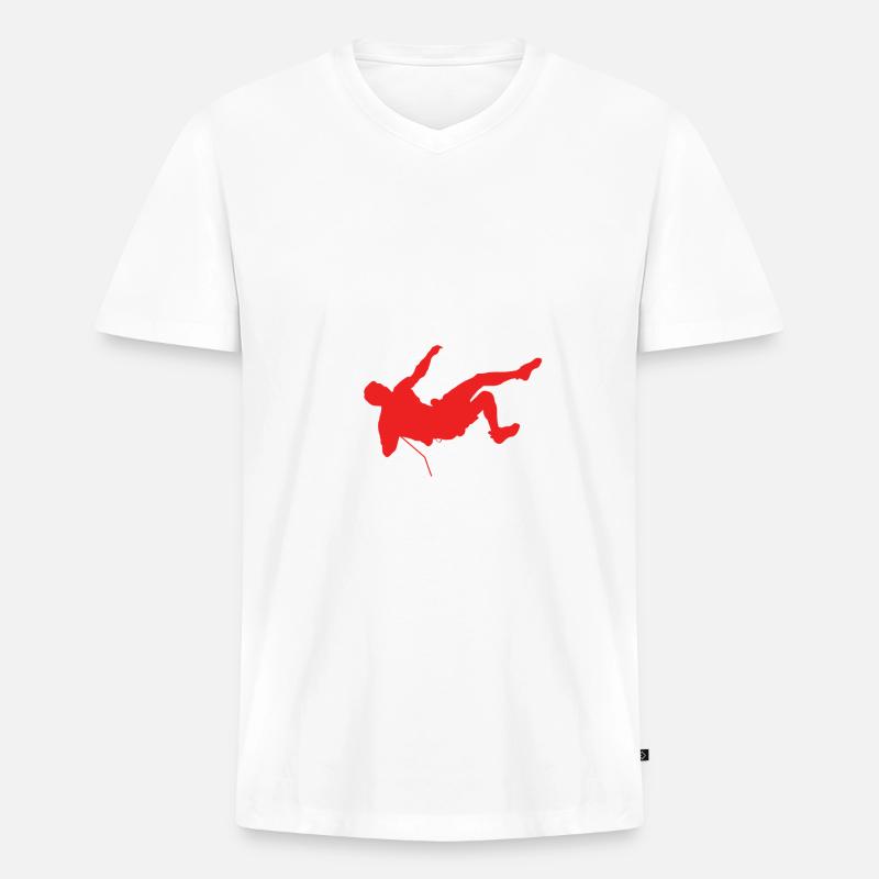 Klettern Bouldern - Männer Premium Bio T-Shirt mit V-Ausschnitt - Weiß