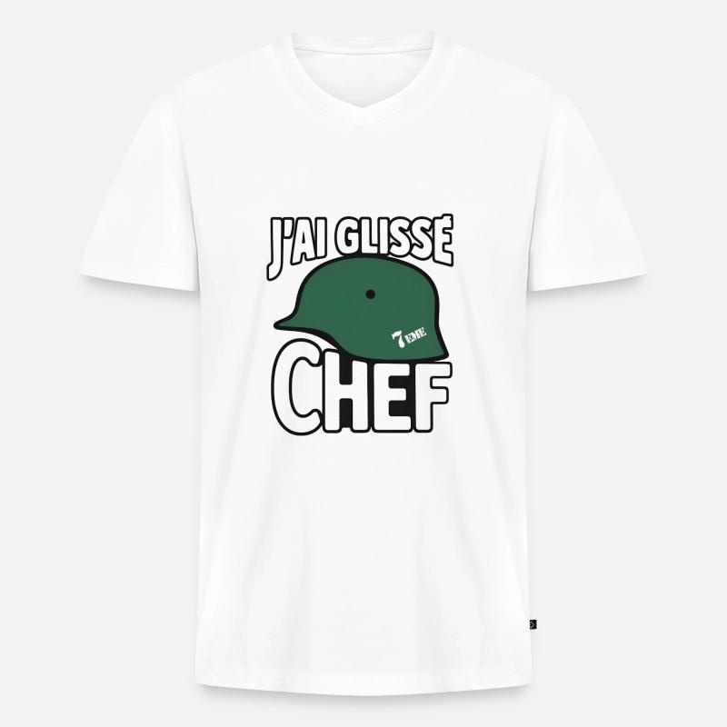 Ich bin ausgerutscht, Koch - Männer Premium Bio T-Shirt mit V-Ausschnitt - Weiß