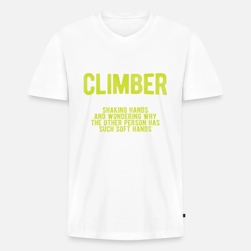 Klettern Bouldern - Männer Premium Bio T-Shirt mit V-Ausschnitt - Weiß