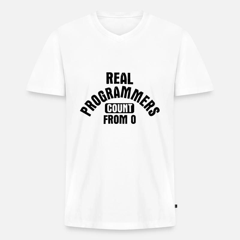Software Ingenieur Informatiker Programmierer - Männer Premium Bio T-Shirt mit V-Ausschnitt - Weiß