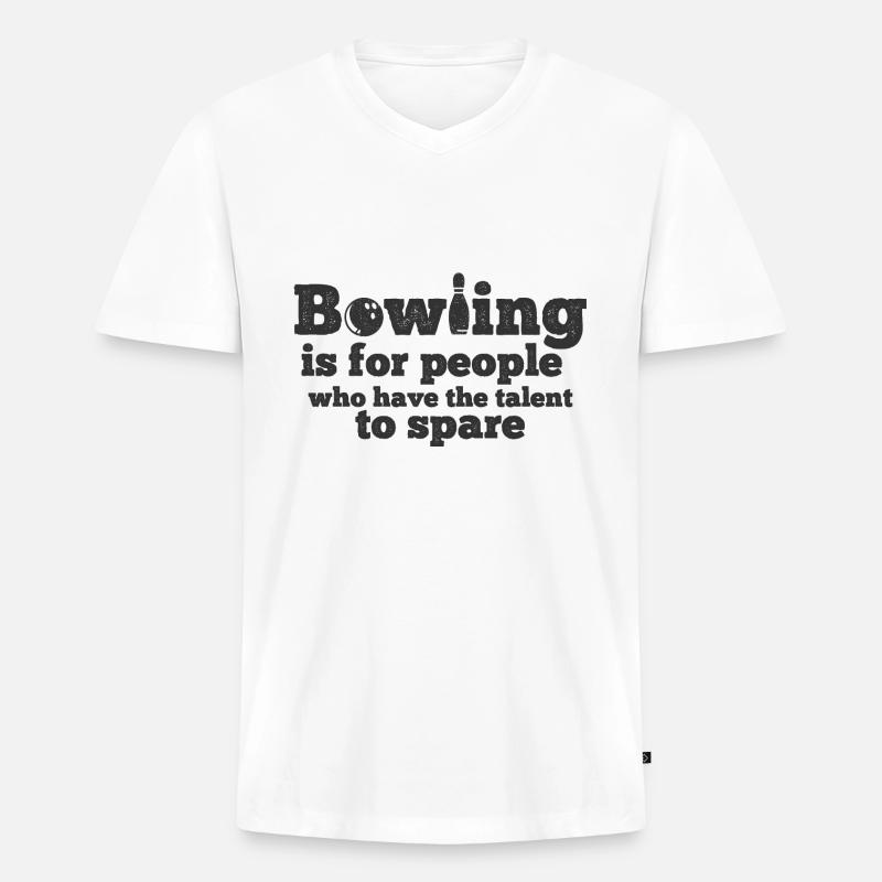 Bowling - Männer Premium Bio T-Shirt mit V-Ausschnitt - Weiß