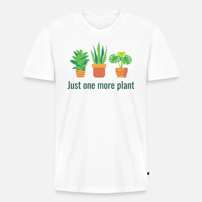 Nur noch eine Pflanze - Männer Premium Bio T-Shirt mit V-Ausschnitt - Weiß