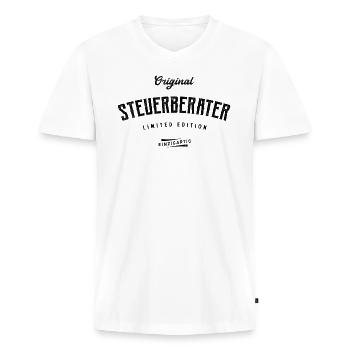 Steuerberater Limited Edition Lustiges Beratung - Männer Premium Bio T-Shirt mit V-Ausschnitt - Weiß - Vorne - Nico (187cm)