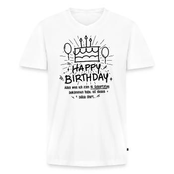 16. Geburtstag Happy Birthday Lustig 16 Jahre - Männer Premium Bio T-Shirt mit V-Ausschnitt - Weiß - Vorne - Nico (187cm)