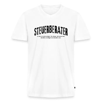 Steuerberater zu sein ist nicht einfach - Männer Premium Bio T-Shirt mit V-Ausschnitt - Weiß - Vorne - Nico (187cm)