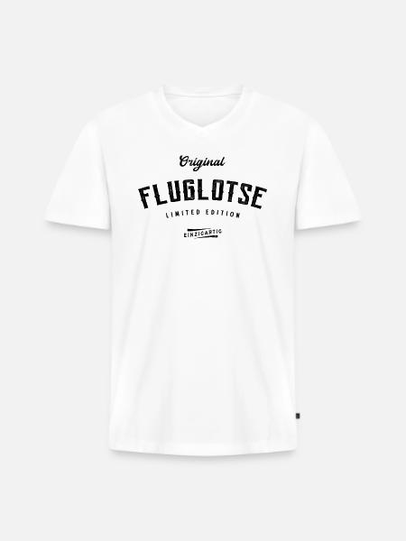 Fluglotse Limited Edition - Männer Premium Bio T-Shirt mit V-Ausschnitt - Weiß