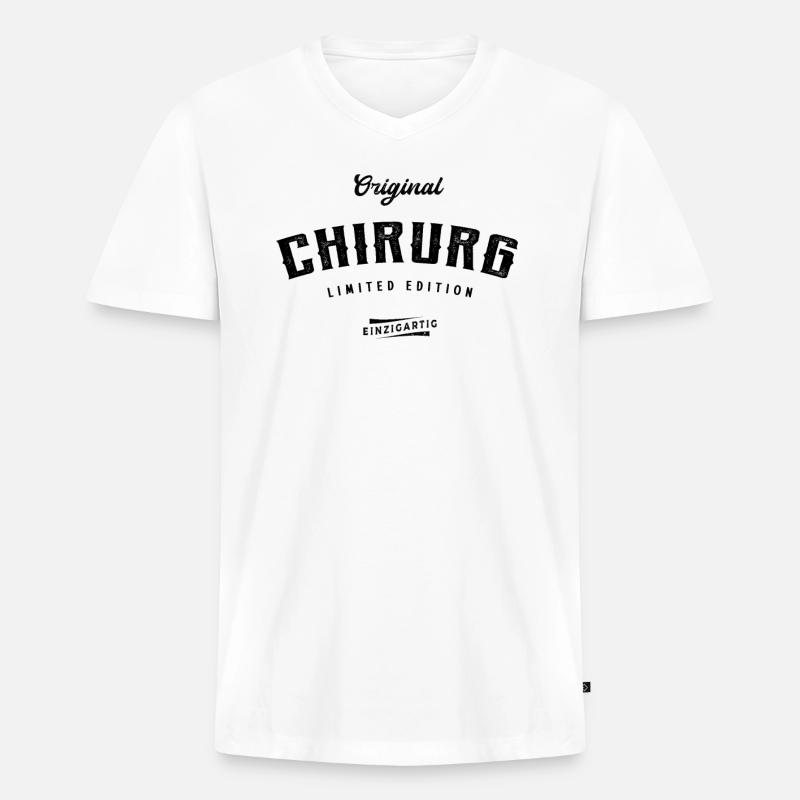 Chirurg Limited Edition - Männer Premium Bio T-Shirt mit V-Ausschnitt - Weiß