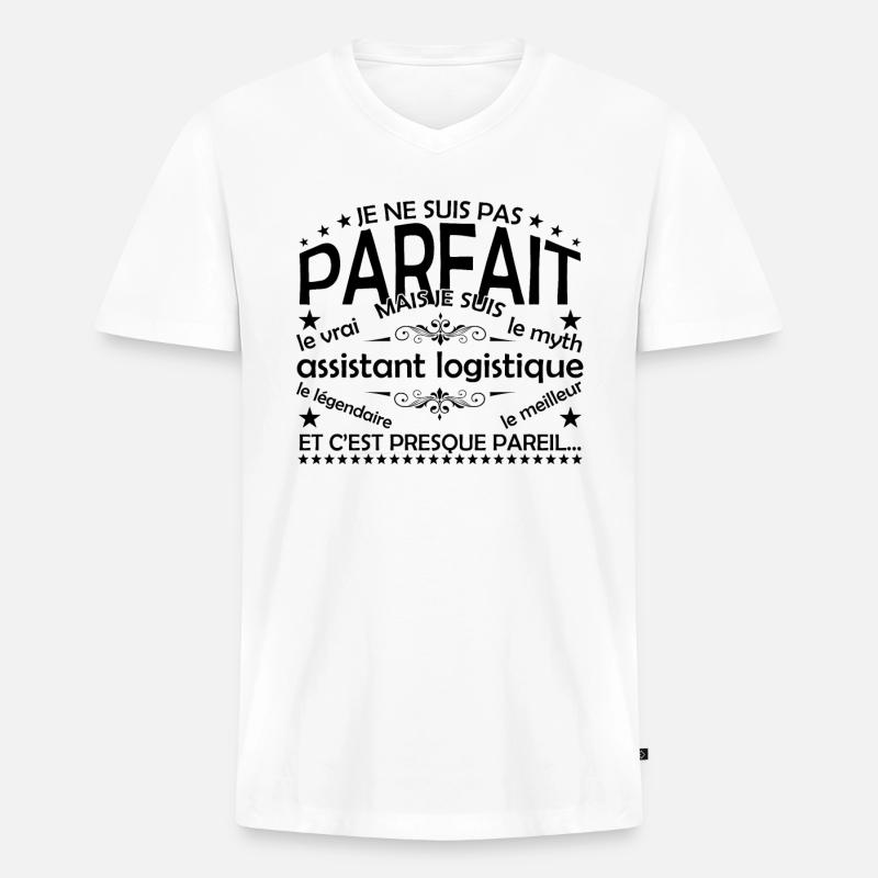 Logistik-Assistent Geschenk Logistik-Assistent l - Männer Premium Bio T-Shirt mit V-Ausschnitt - Weiß