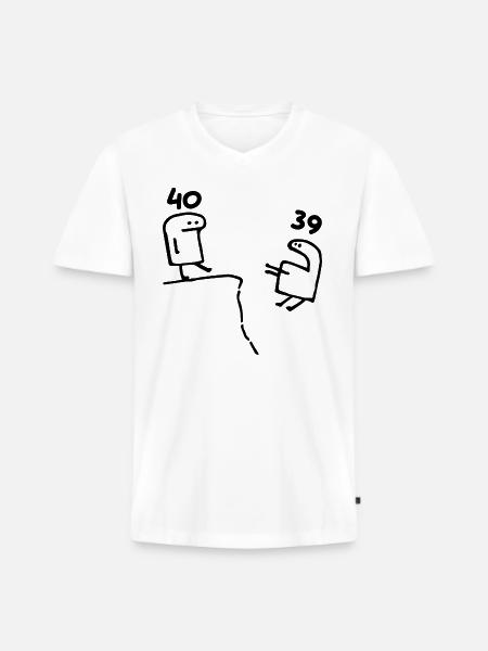 40 år - 40-års fødselsdag sjov 40 års gave - Premium økologisk T-shirt med V-hals til mænd - hvid