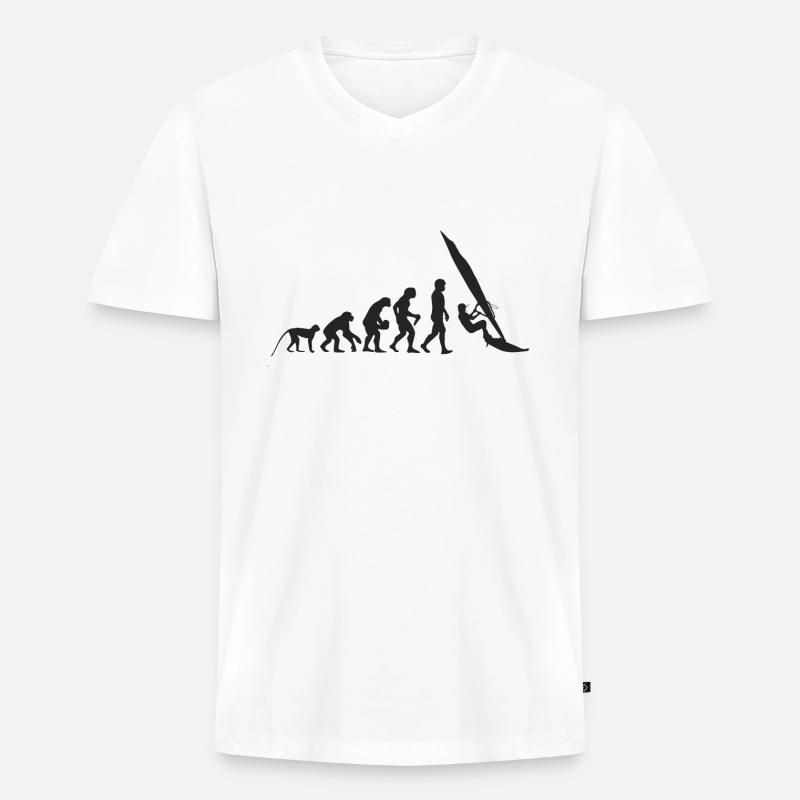 Evolution Windsurfing - Männer Premium Bio T-Shirt mit V-Ausschnitt - Weiß