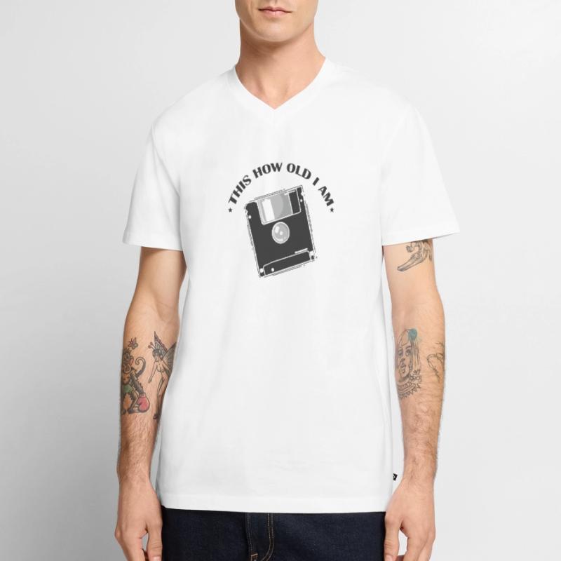 This how old I am diskette retro memory module Men's Premium Organic T-shirt with V-neck